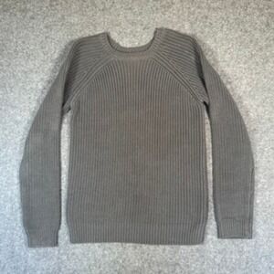 A.P.C. Paris XL‎ Extra Large Gray Ribbed Knit Sweater Women's Long Sleeve Cotton